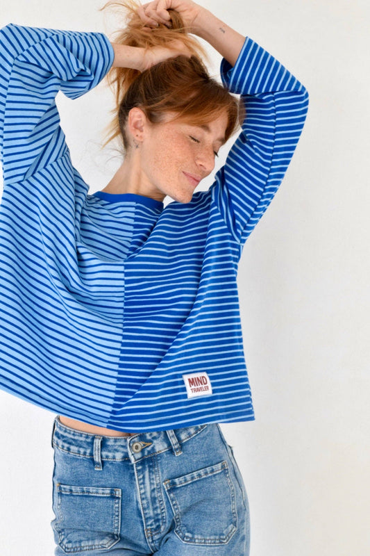 Blue Striped Long Sleeve T-shirt