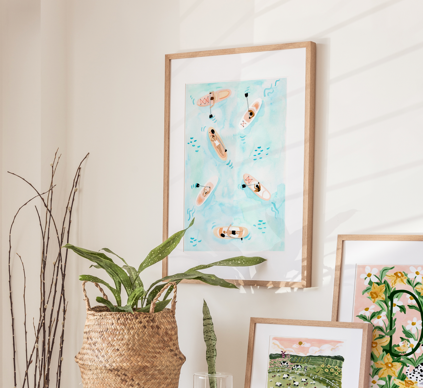 Paddle Boarding Art Print: 8x10”