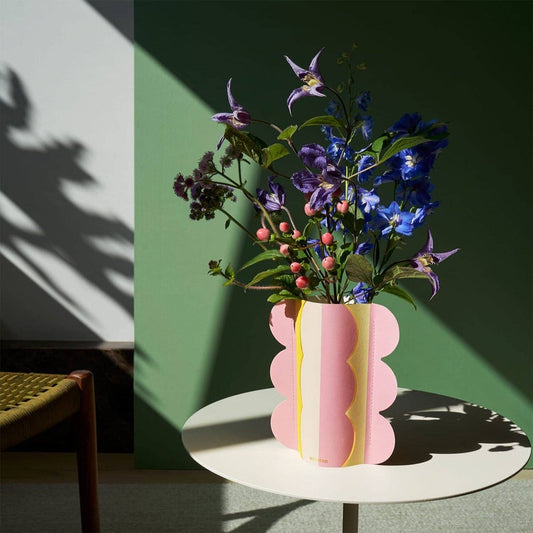 OCTAEVO Mini Paper Vase Riviera Wave, Flower Vase & Card Set