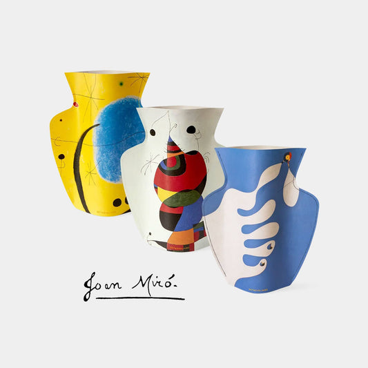 OCTAEVO Miró Paper Vase - Yellow, Flower Vase & Card Set