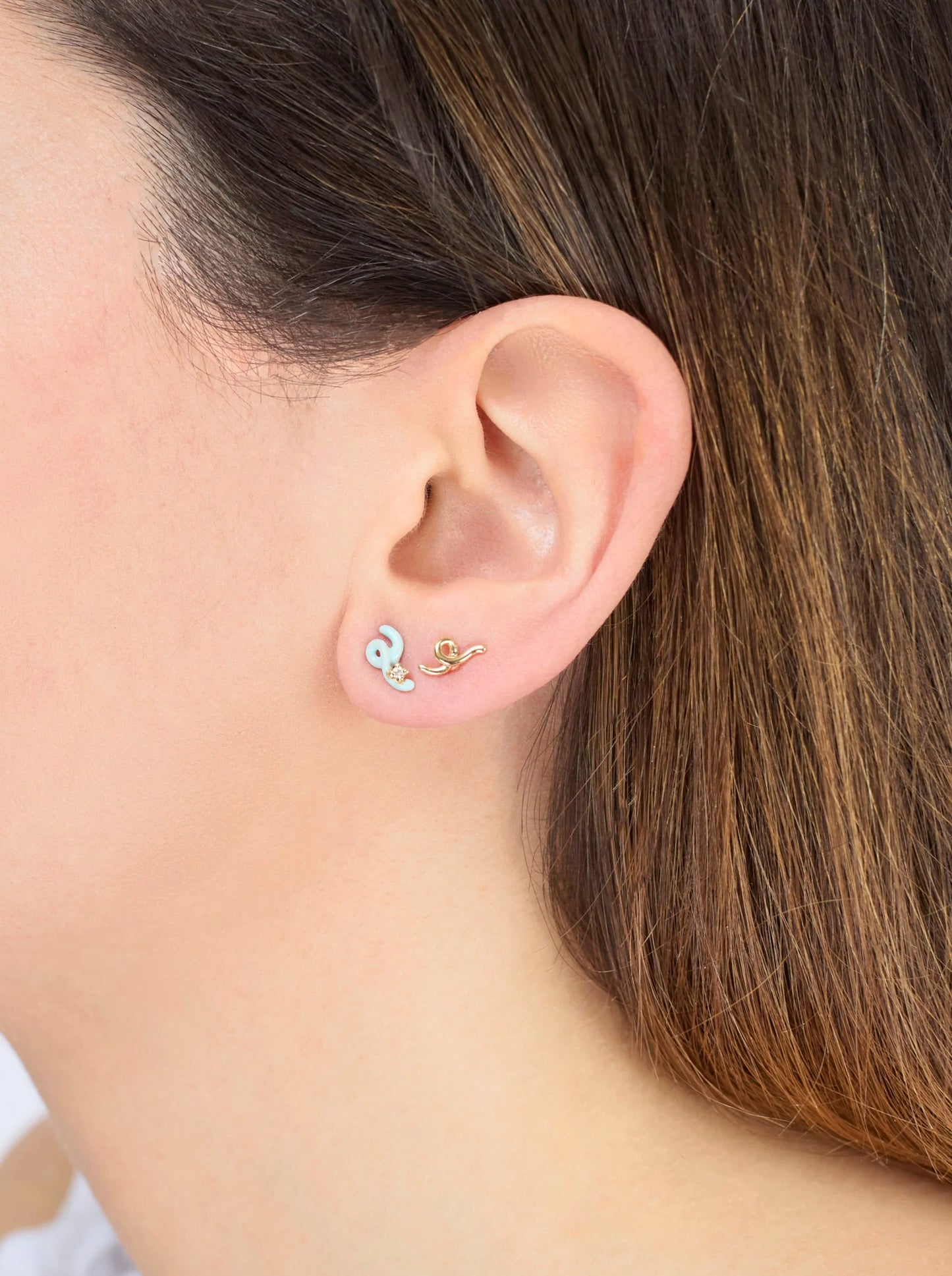 Single Mini Loop Earring - Single Diamond