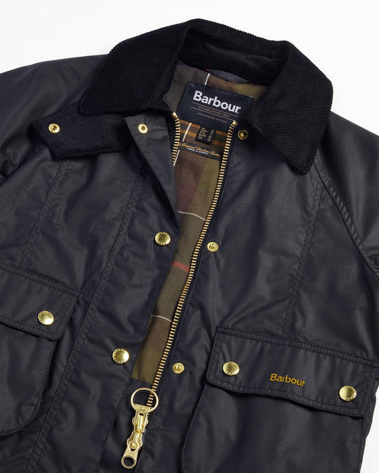 Barbour Cropped Beadnell Wax Jacket - Black