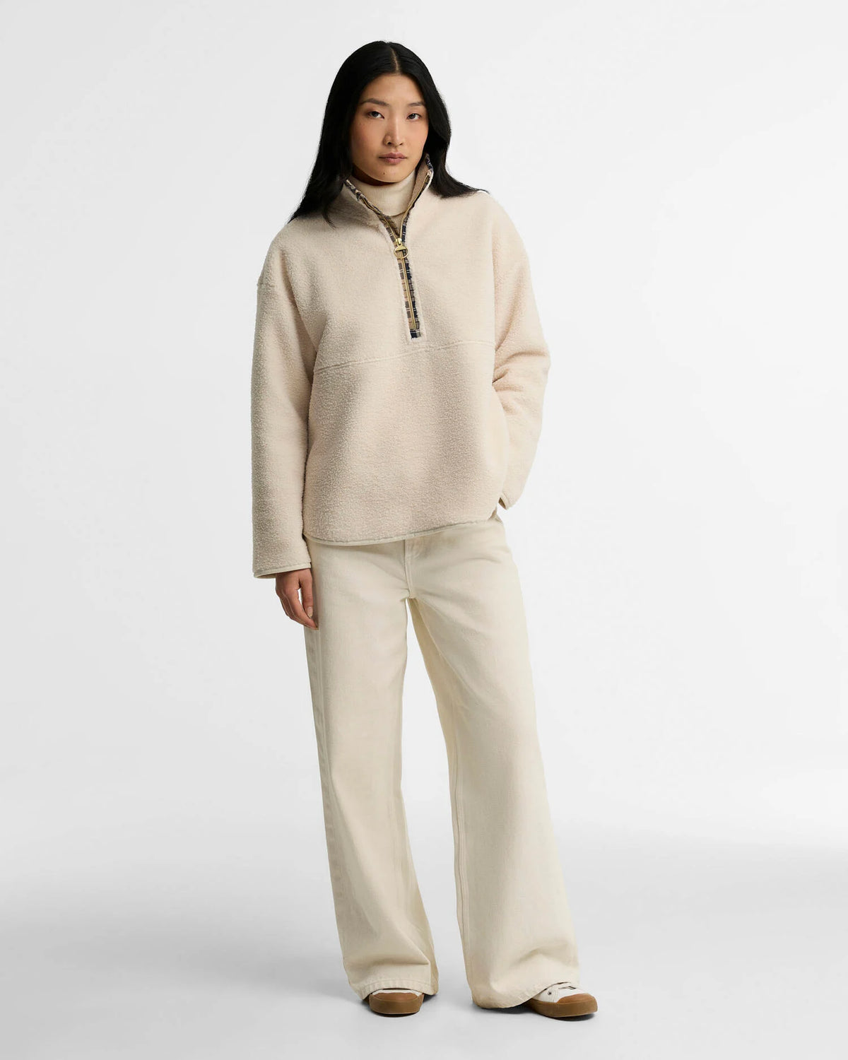 Barbour Merys Fleece in Birch women’s half-zip fleece pullover