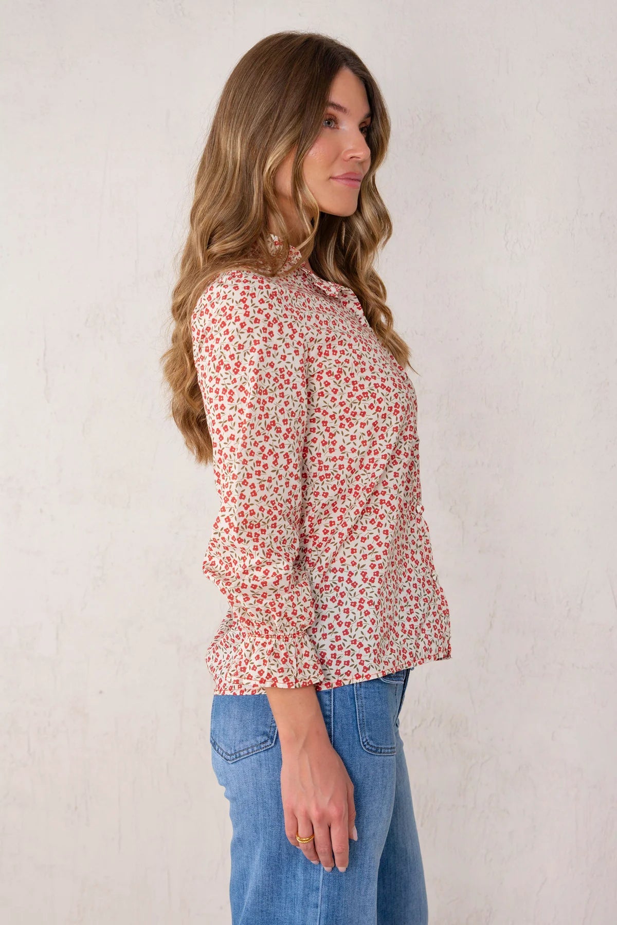Berta Shirt Red Flowers