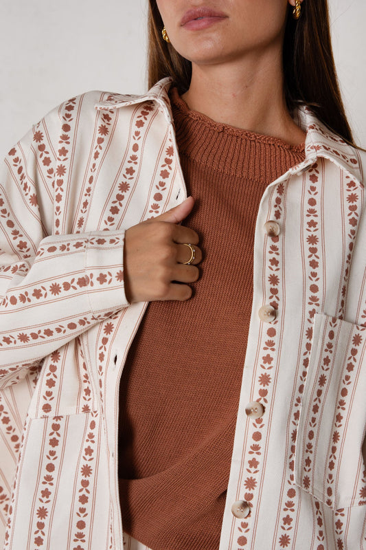 Celia Jacket Orange Flowers