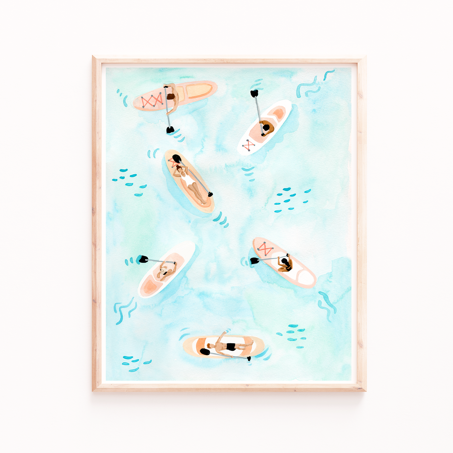 Paddle Boarding Art Print: 8x10”