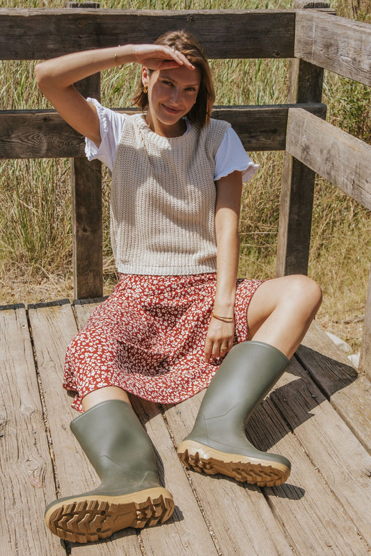 Carla Skirt Bordeaux Flowers