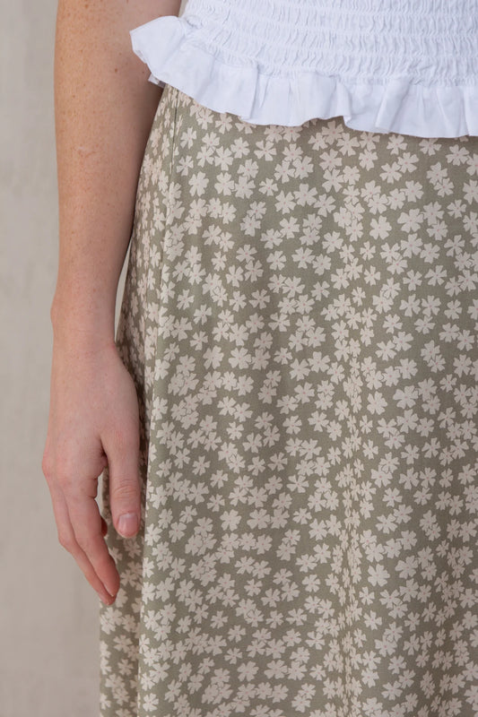 Carla Skirt Green Flowers
