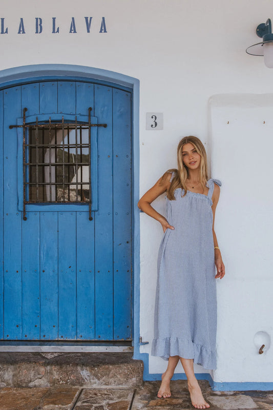 Macarella Dress Blue Stripes