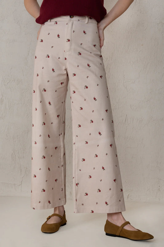 Paula Pants - Red Flowers