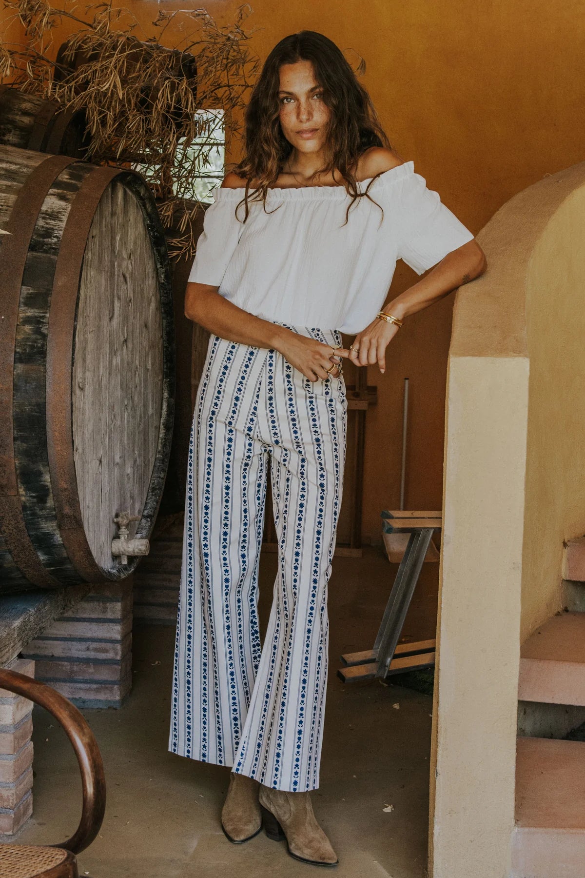 Paula Pant Blue Flowers