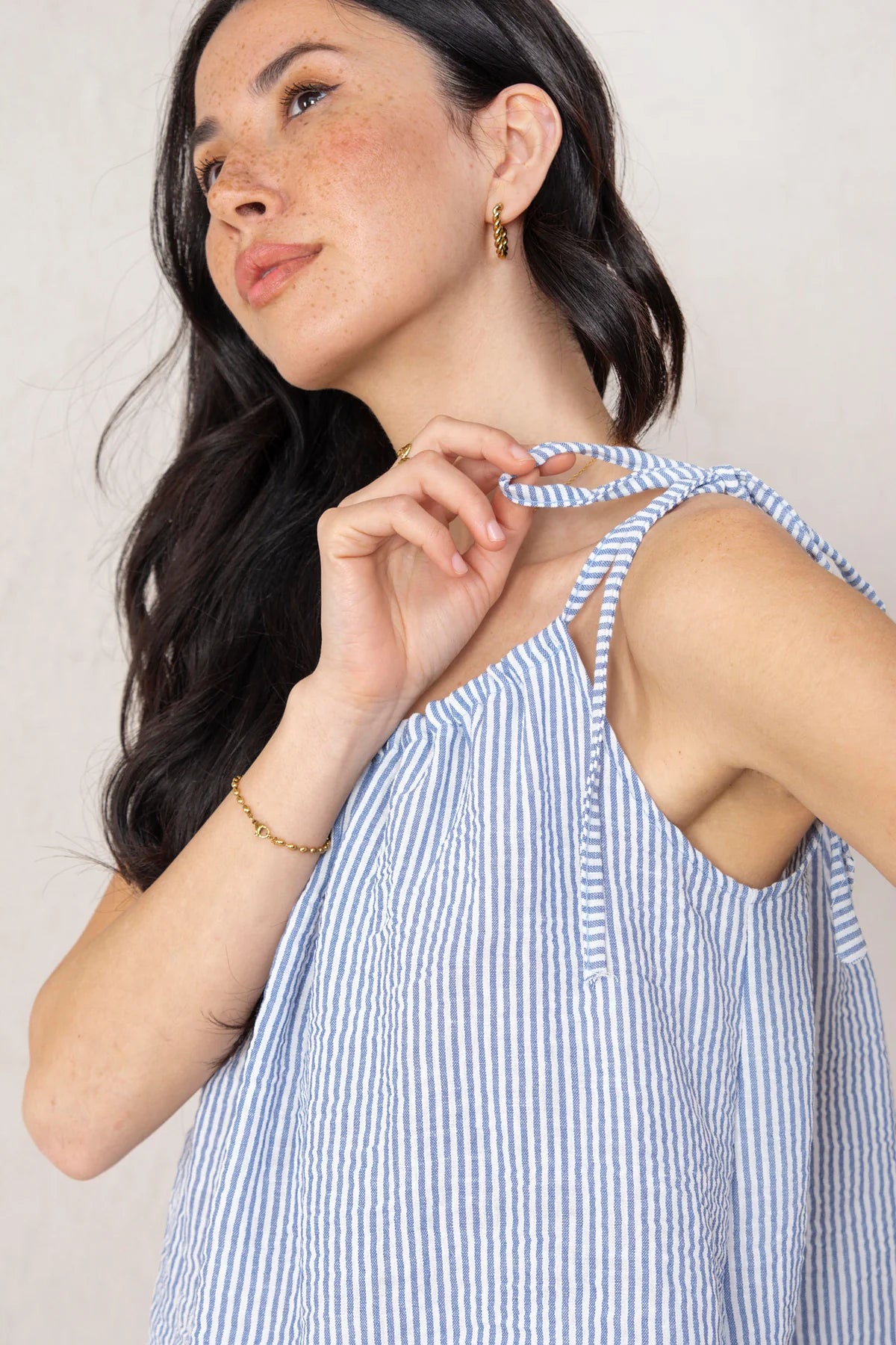 Olivia Top Blue Stripes