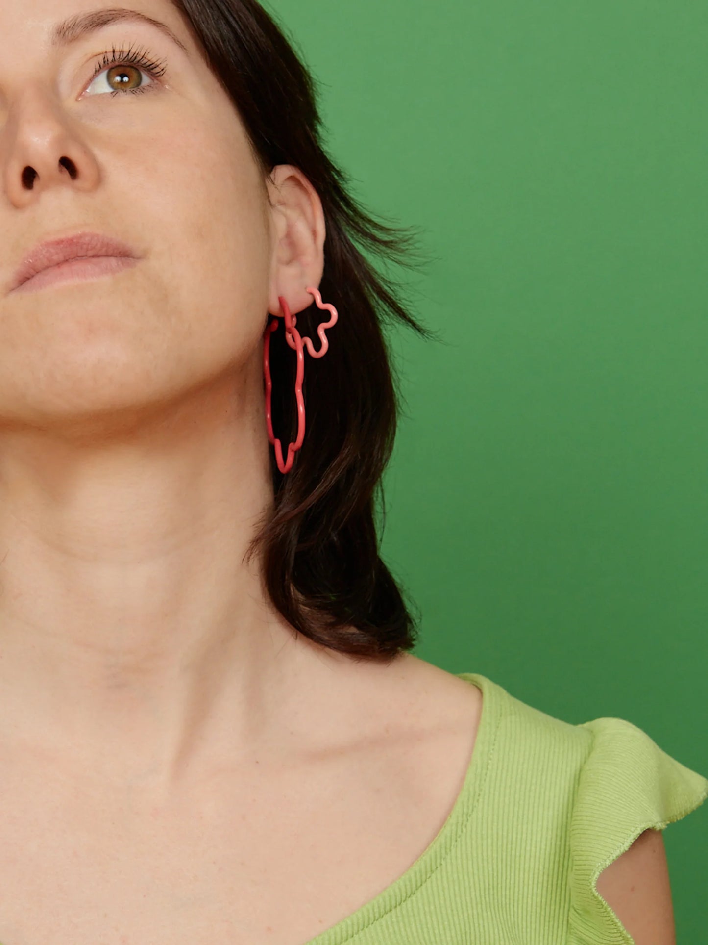 Flower Earrings Two-Tone Pink