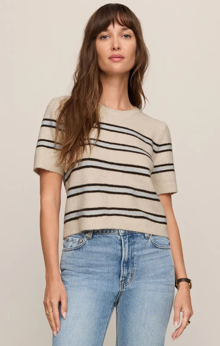 Z SUPPLY Gatewood Stripe Sweater Tee – Short-Sleeve Cotton-Blend Knit