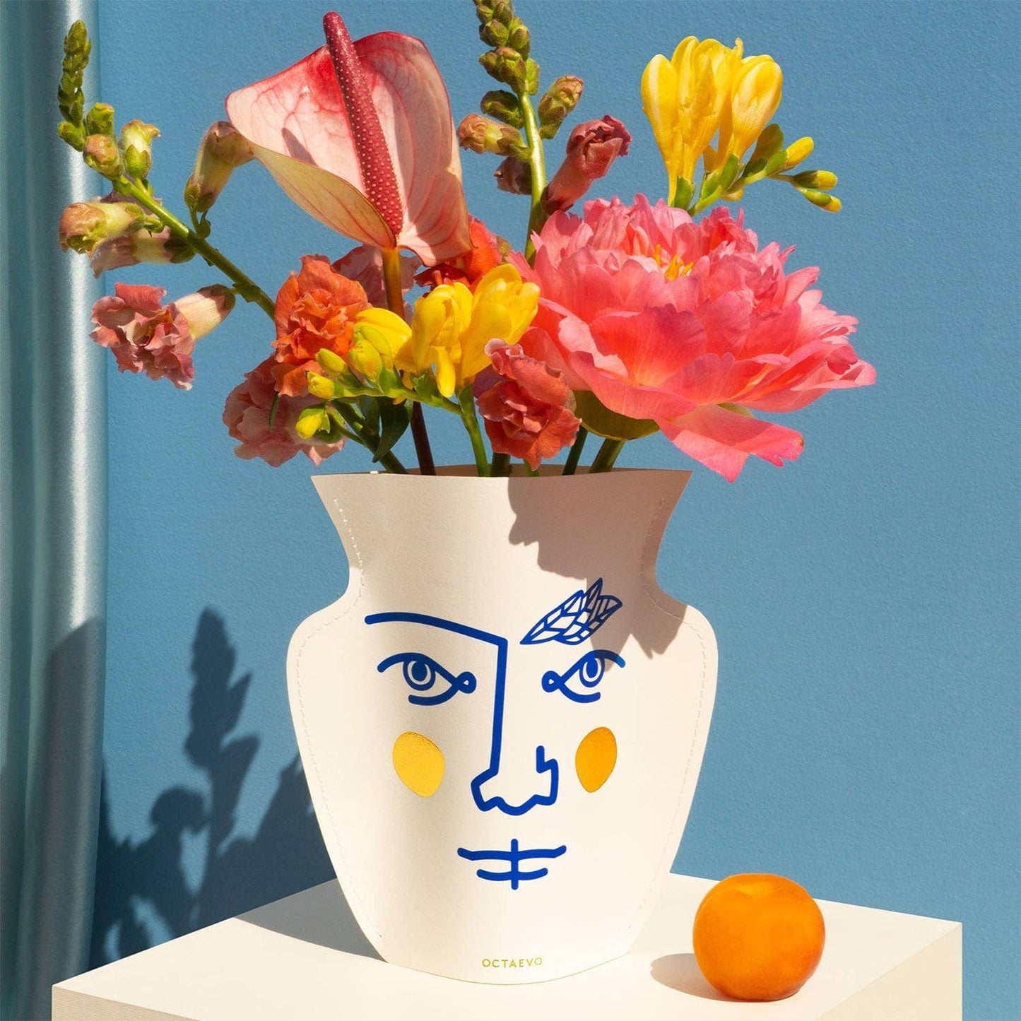 OCTAEVO Janus Mini Paper Vase (Double-Sided), Flower Vase