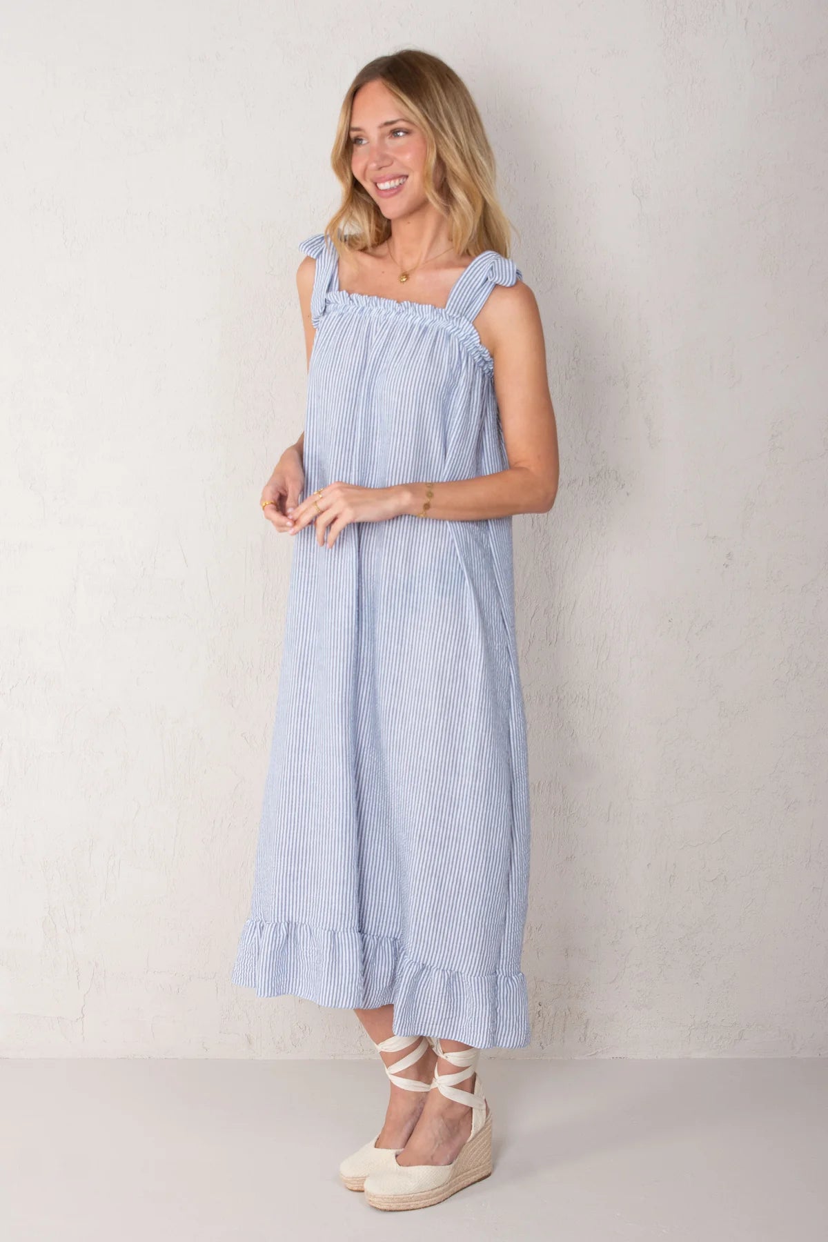 Macarella Dress Blue Stripes