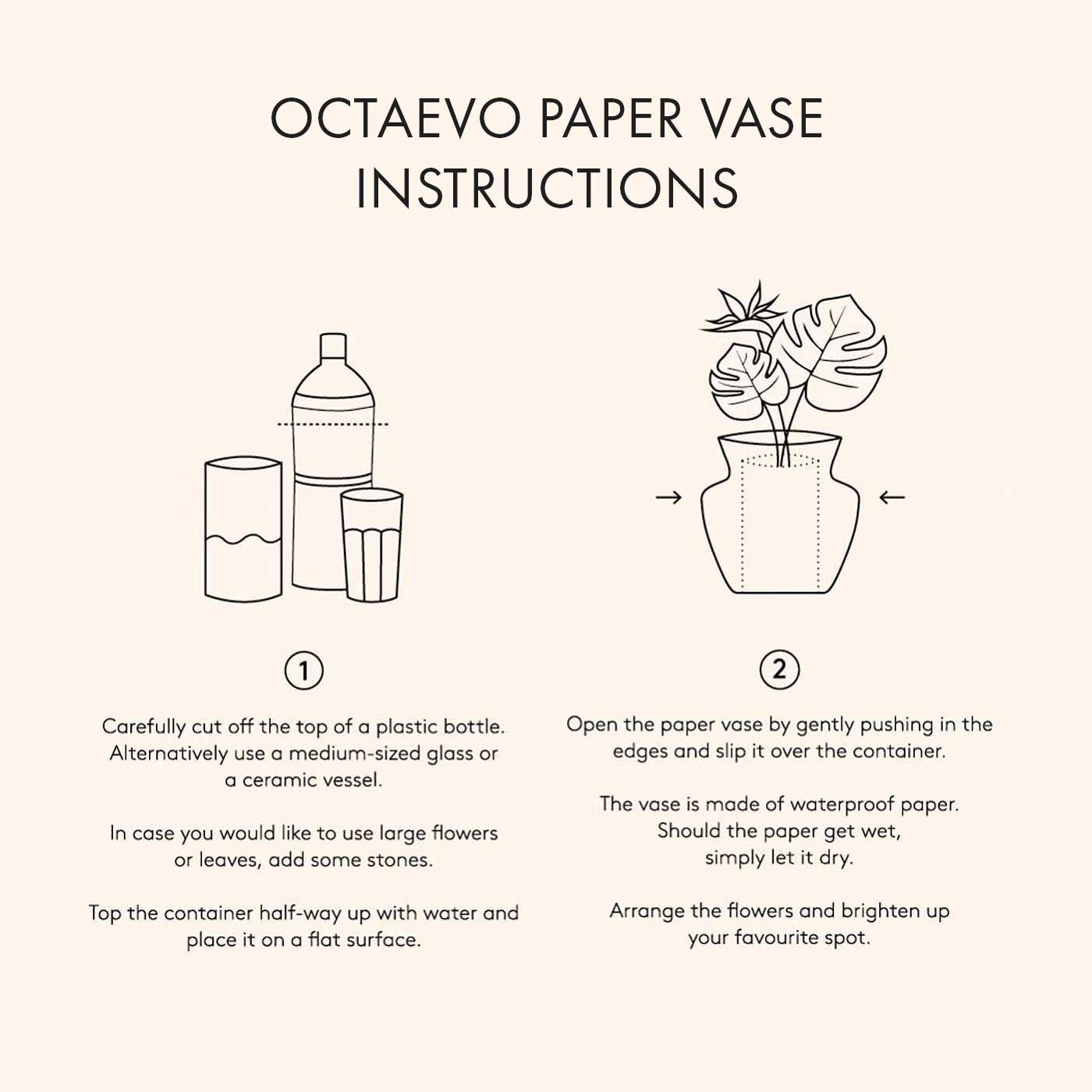 OCTAEVO Apollo Paper Flower Vase Double-Sided
