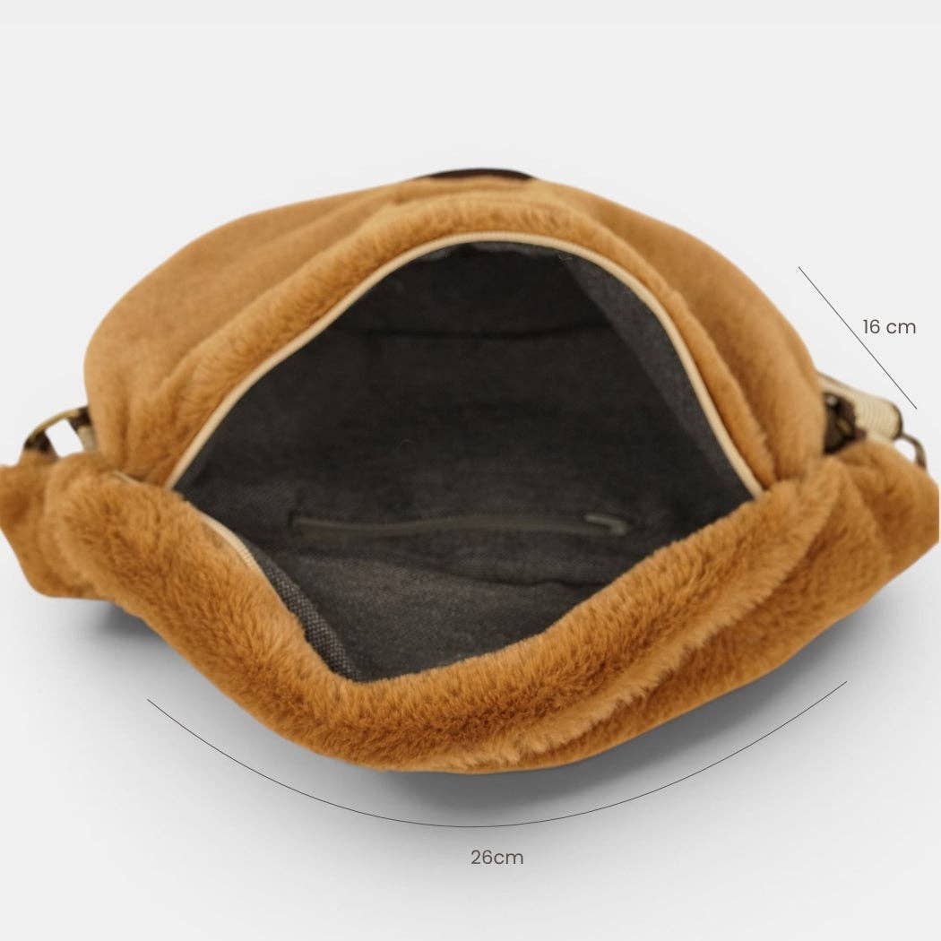 Faux Fur Fanny Pack – Camel Brown