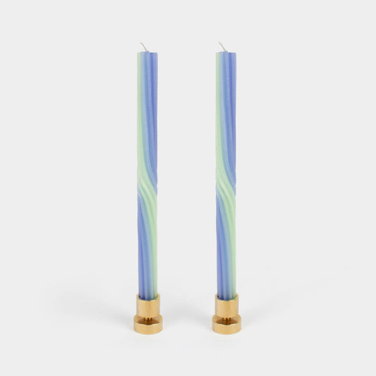 Pivot Textured Candles - Blue & Green