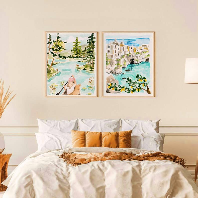 Italy Art Print, Puglia Illustration, Gargano Peninsula: 8x10"