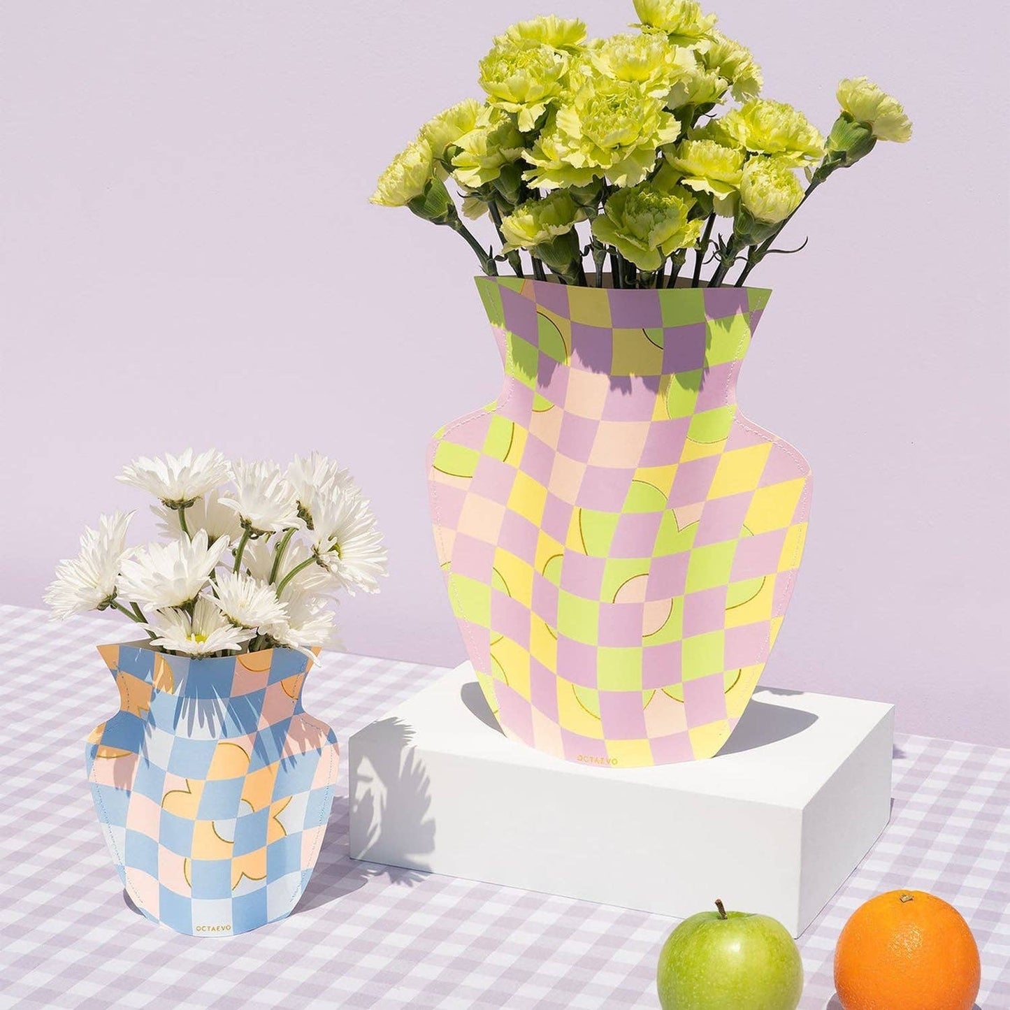 OCTAEVO Picnic Paper Vase, Flower Vase & Card Set