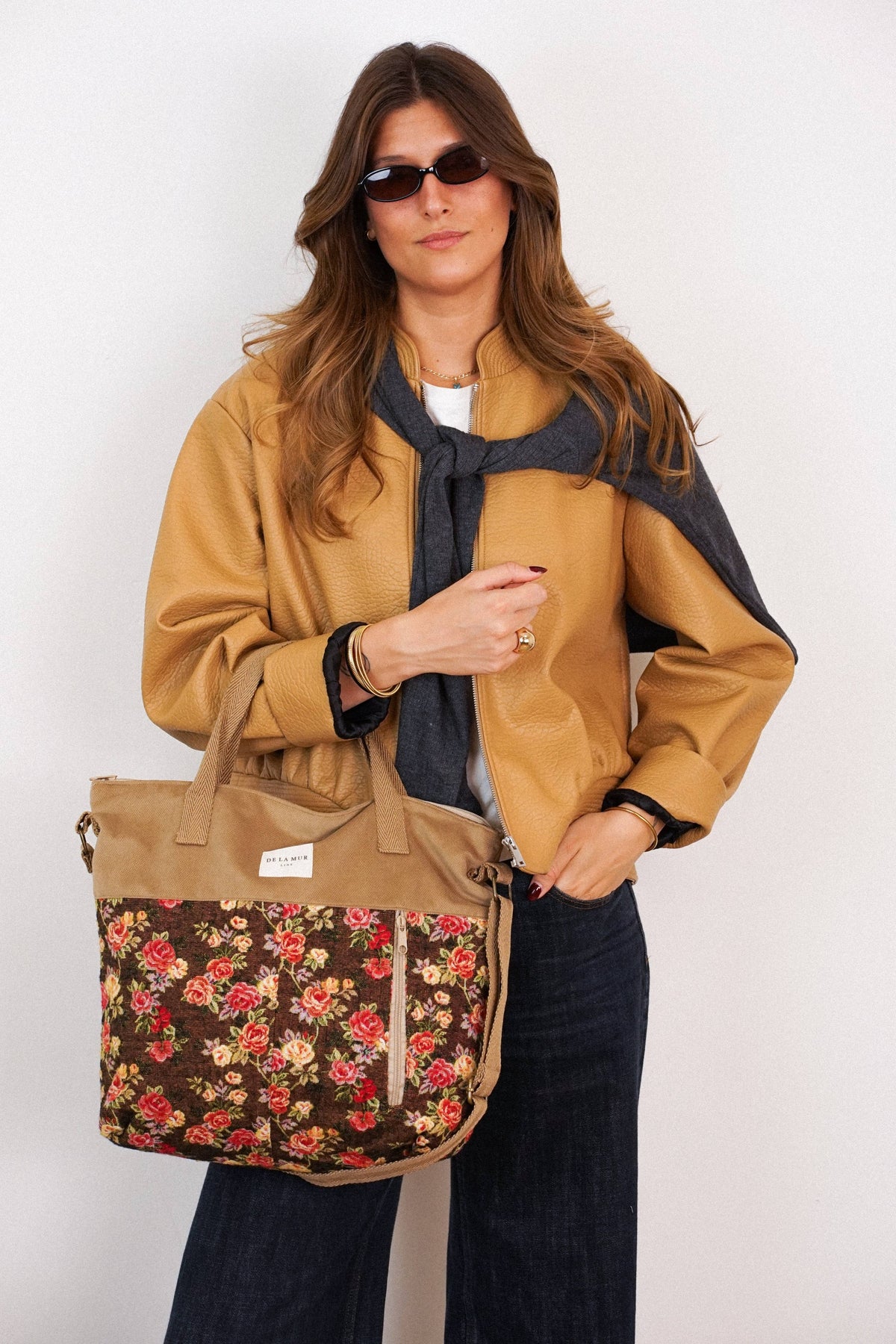 Floral Jacquard Large Handbag
