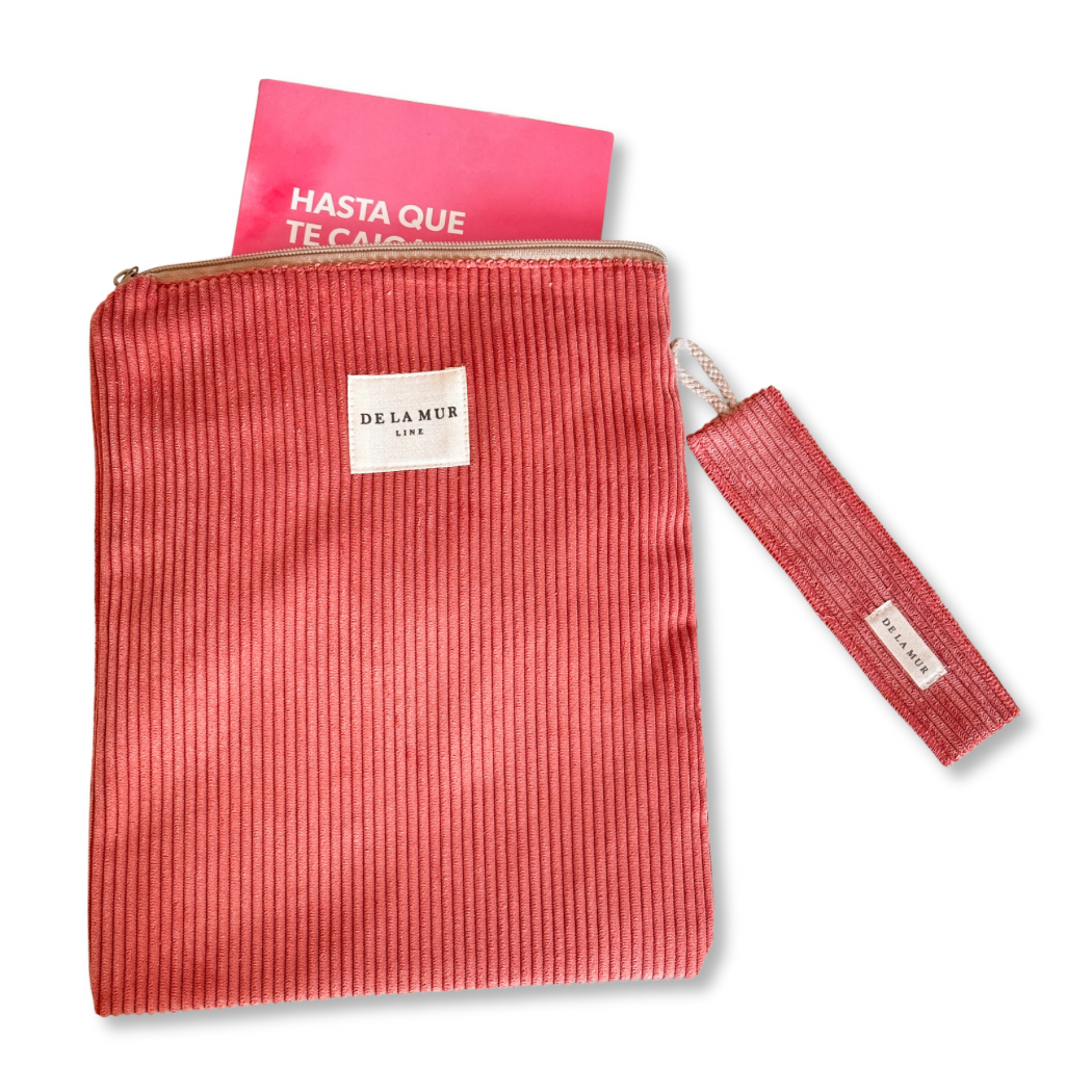 Book cover with matching bookmark Coral