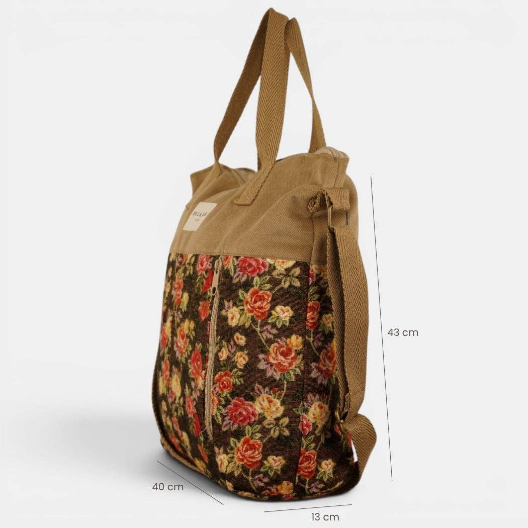 Floral Jacquard Large Handbag