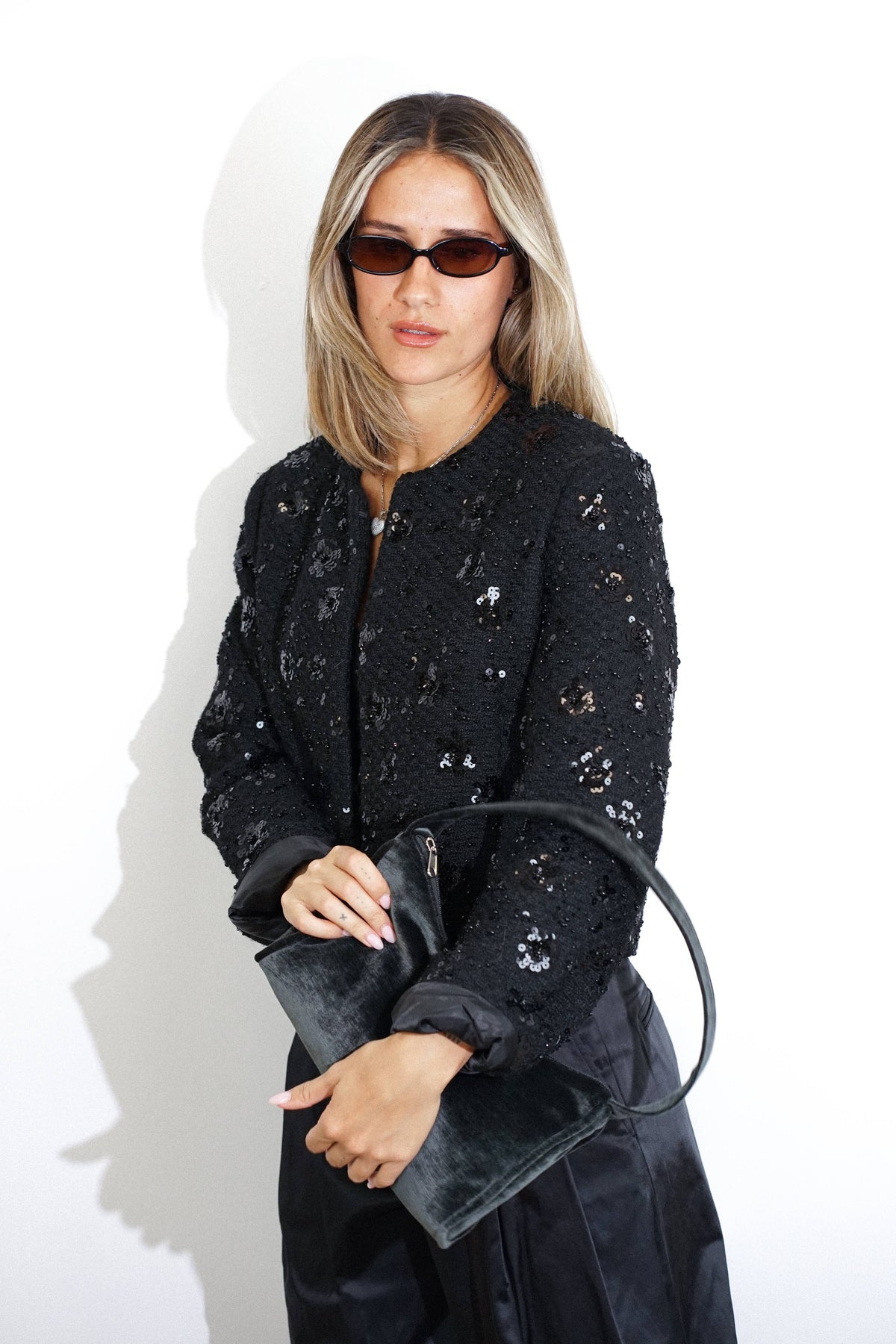 Velvet Evening Bag – Black