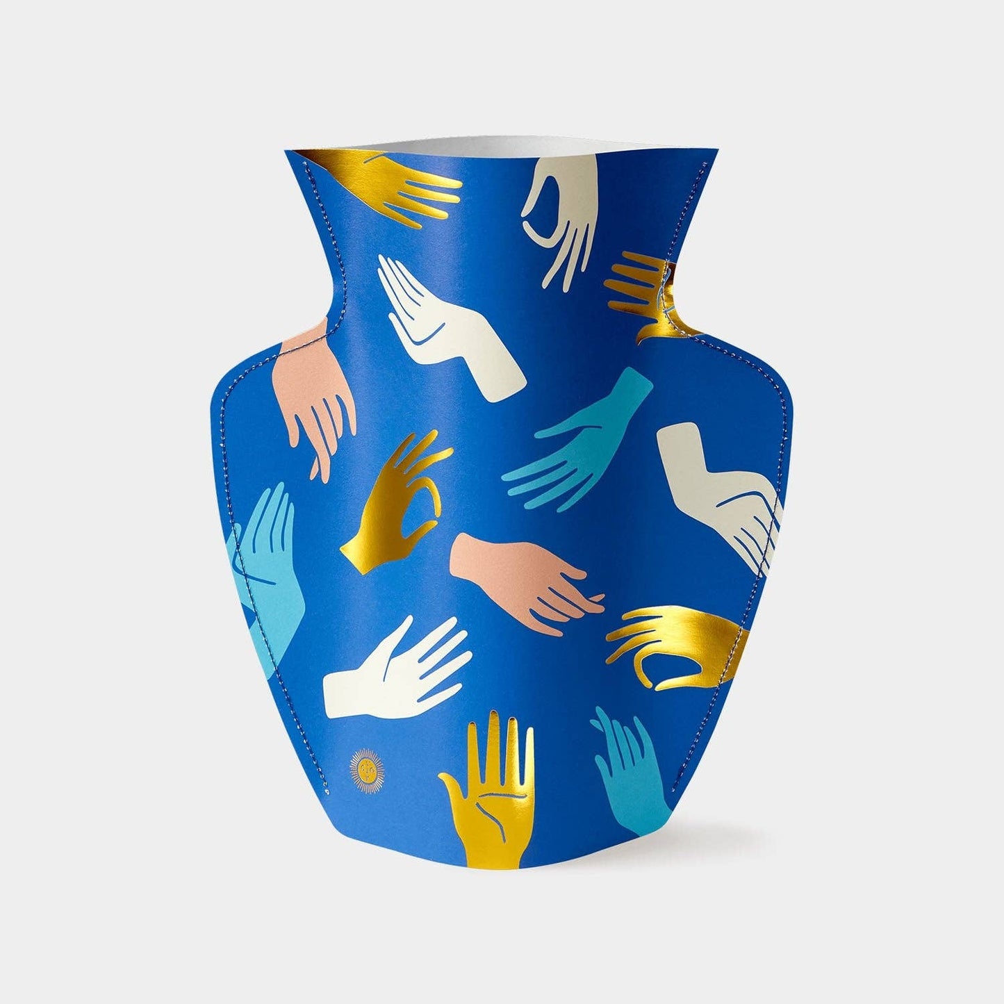OCTAEVO Hamsa Paper Vase, Flower Vase & Card Set: Pink