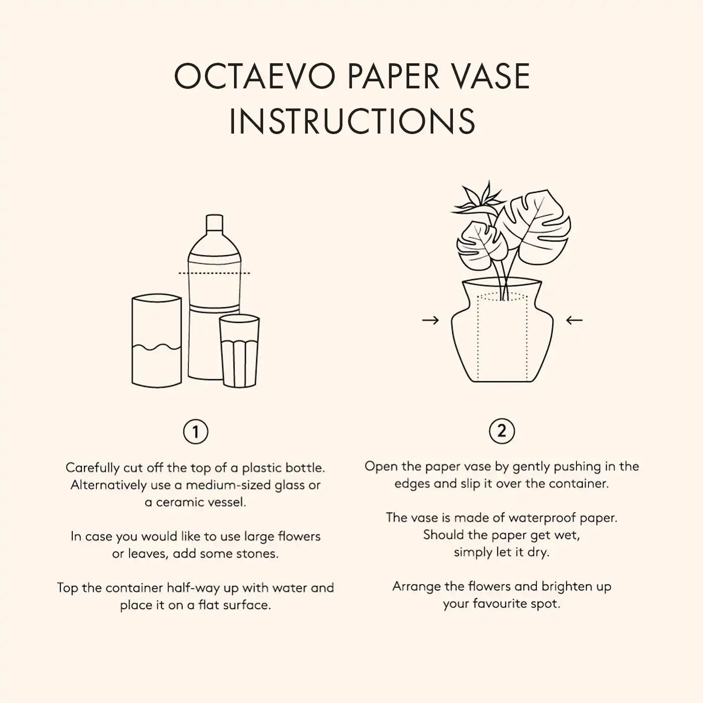 Octaevo Mini Paper Vase - Butterfly, Flower Vase & Card Set