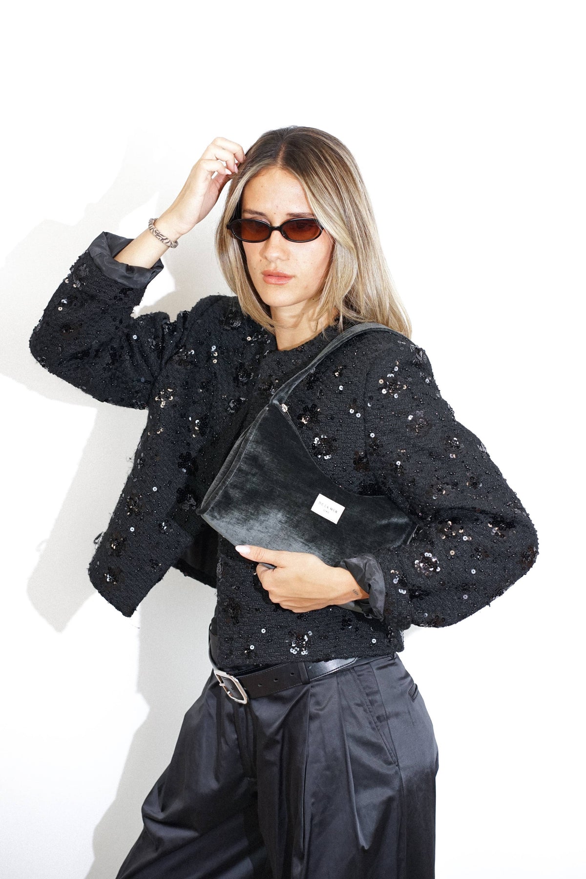Velvet Evening Bag – Black
