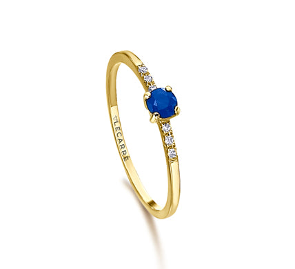 Golden Sapphire & Diamond Ring