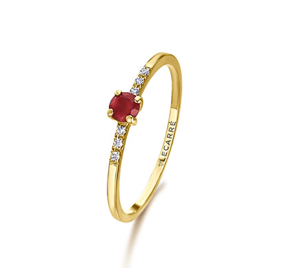 Golden Ruby & Diamond Ring