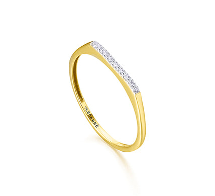 18K Gold Geometric Diamond Ring