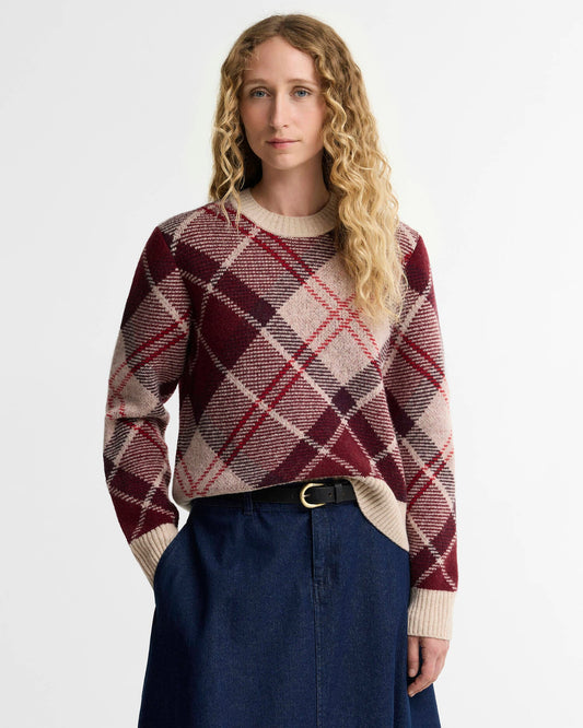 Barbour Stevie Tartan Wool Jumper for women in Multi tartan knit