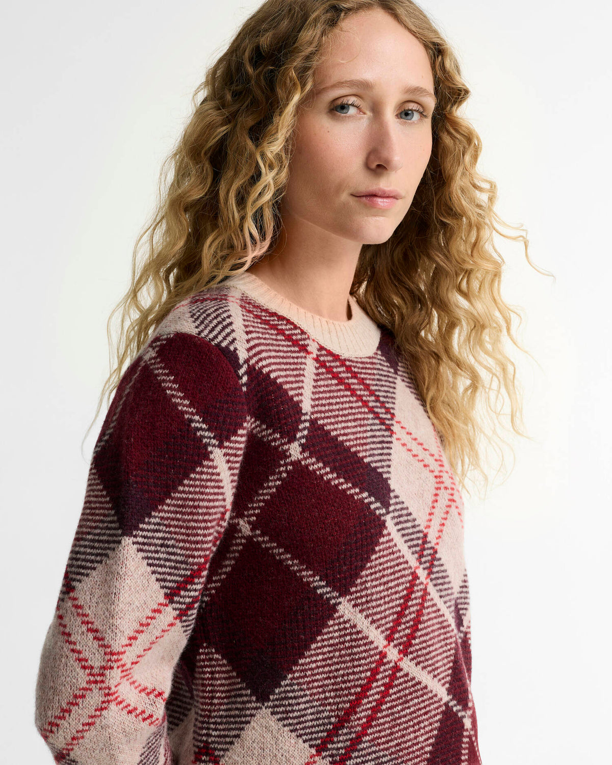 Barbour Stevie Tartan Wool Jumper for women in Multi tartan knit