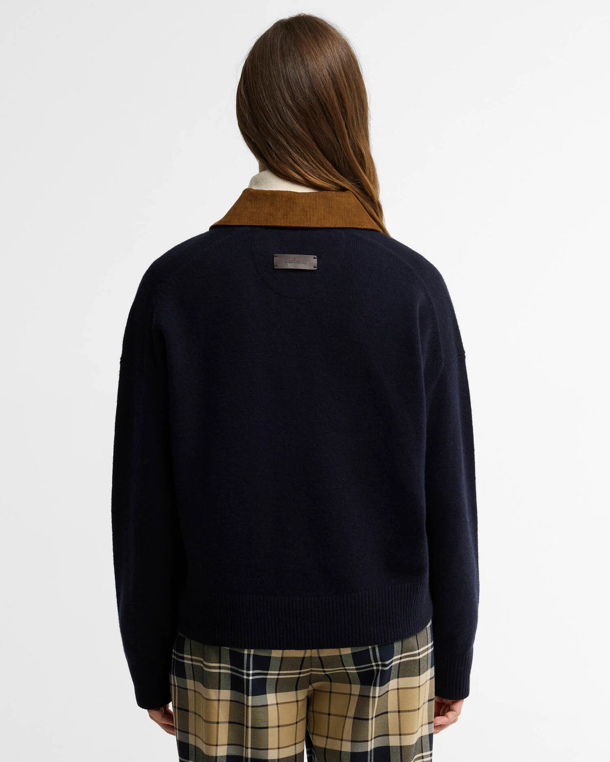 Barbour Ravenshill Polo Jumper in Navy women’s merino wool sweater