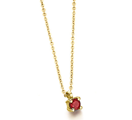 18K Gold Ruby Necklace