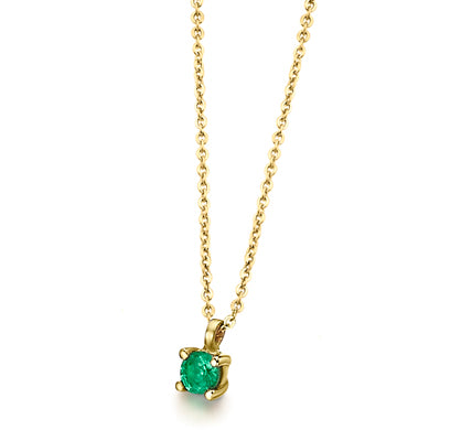 18K Gold Emerald Necklace