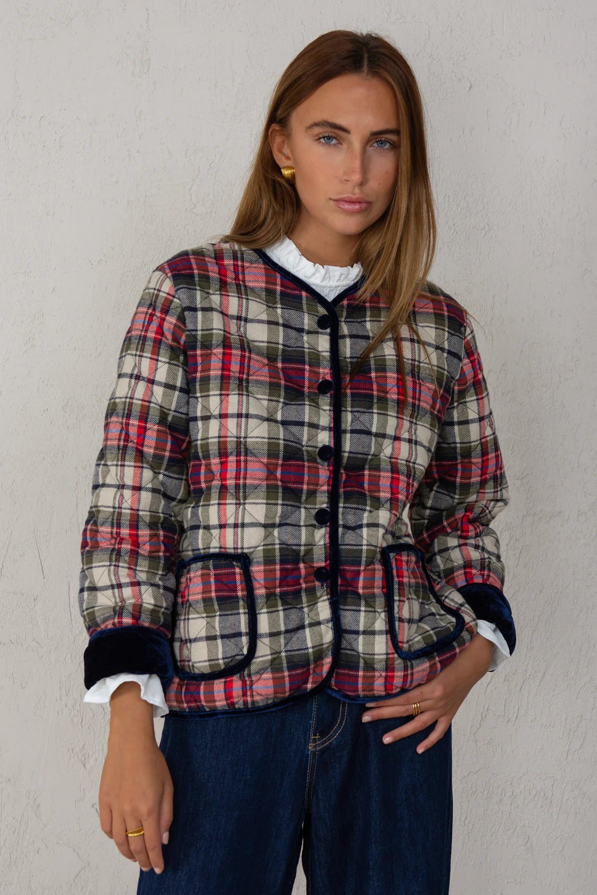 Daniela Quilted Jacket Plaid