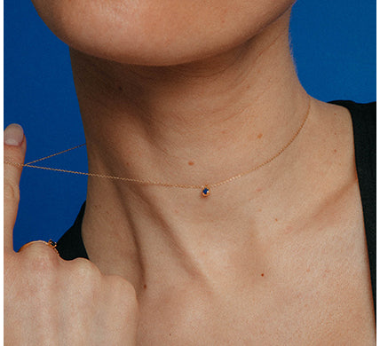 18K Gold Sapphire Necklace