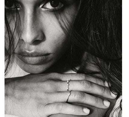 Mini 18K Gold Pearl and Diamond Ring