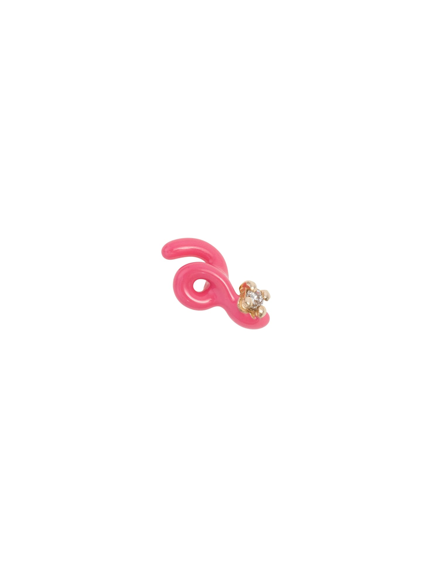 Single Mini Loop Earring - Single Diamond