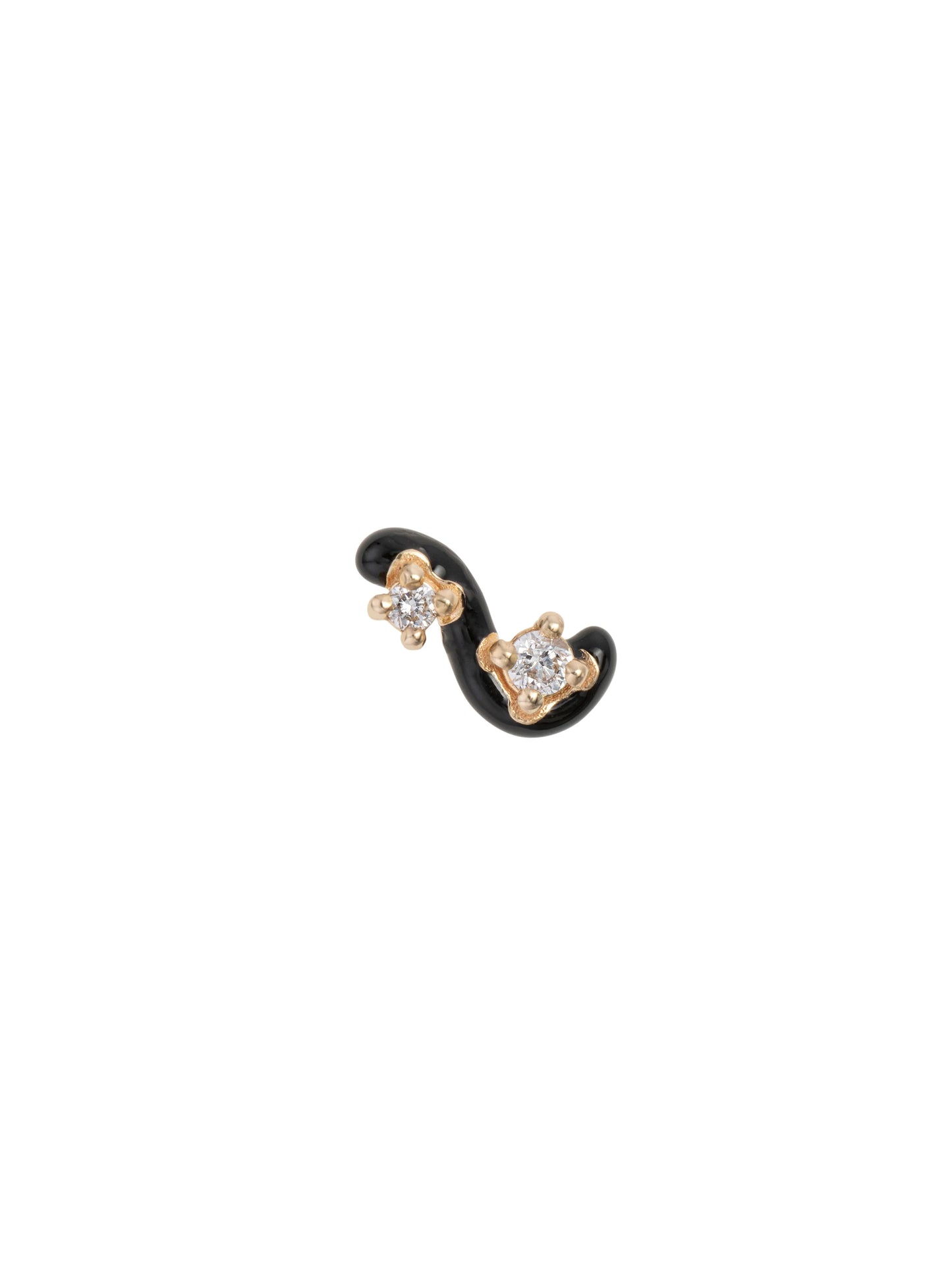Single Mini Loop Earring - Double Diamond