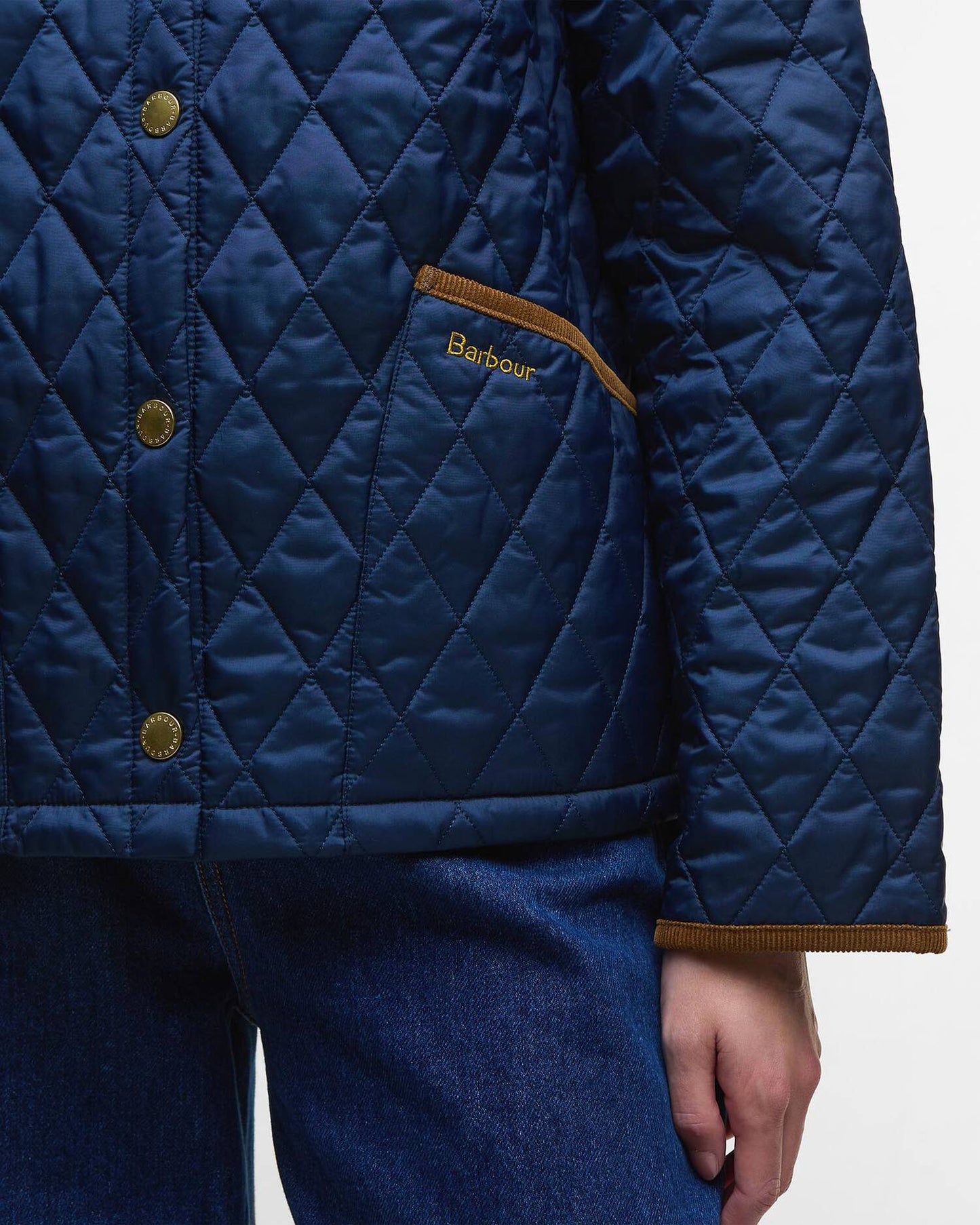 Barbour Icons Cropped Liddesdale Quilted Jacket - Navy