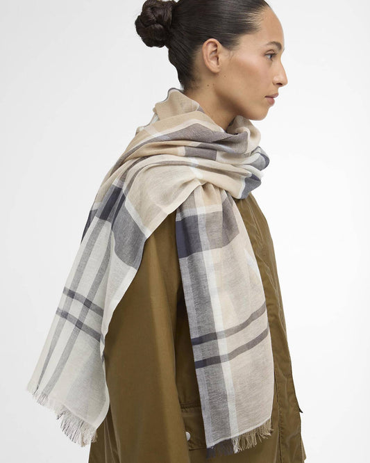 Barbour Abigail Tartan Scarf - Navy