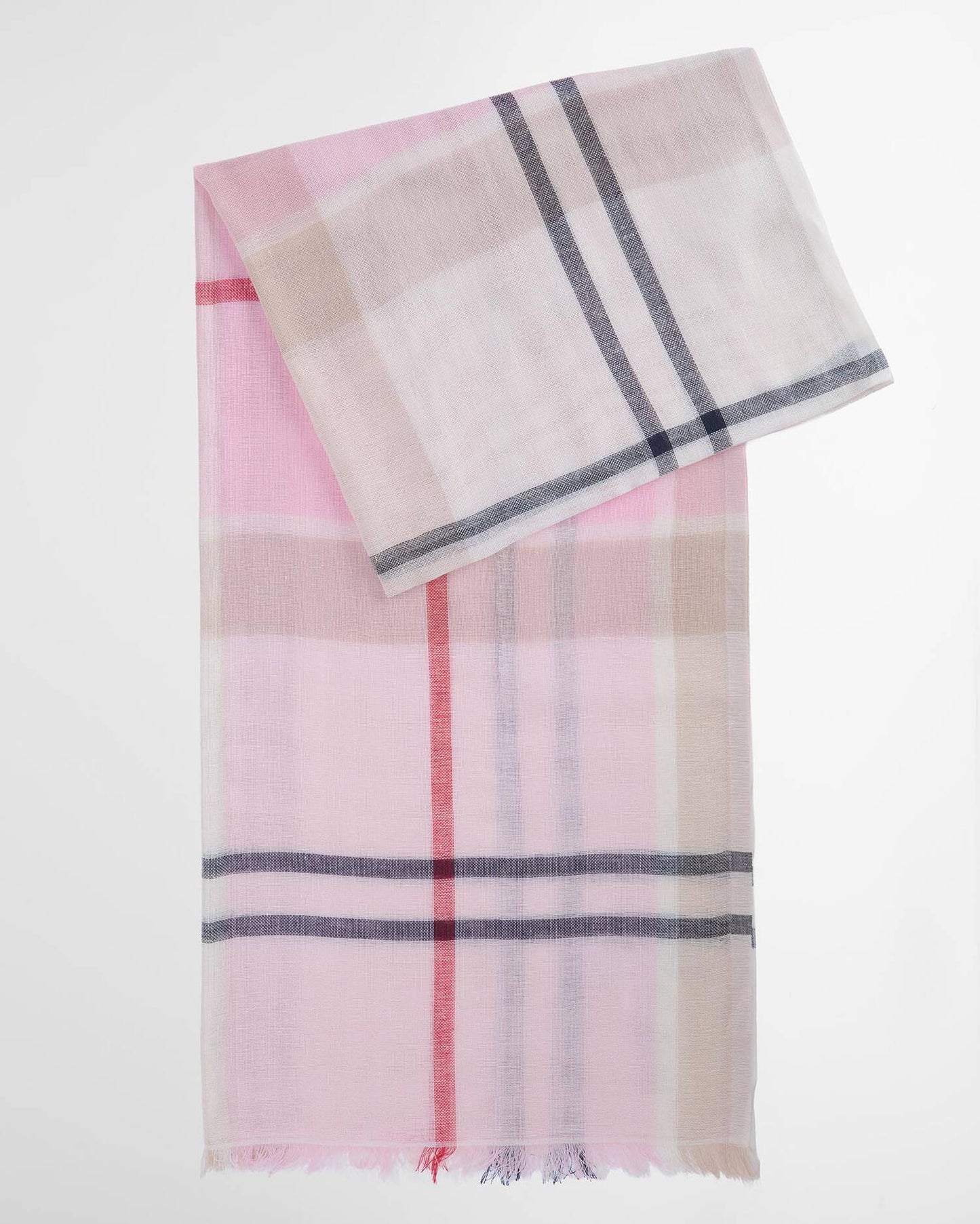 Barbour Abigail Tartan Scarf - Cherry Blossom