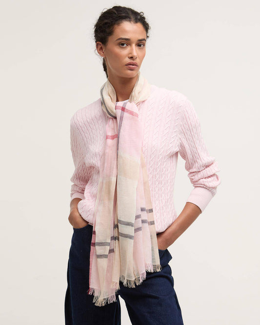 Barbour Abigail Tartan Scarf - Cherry Blossom