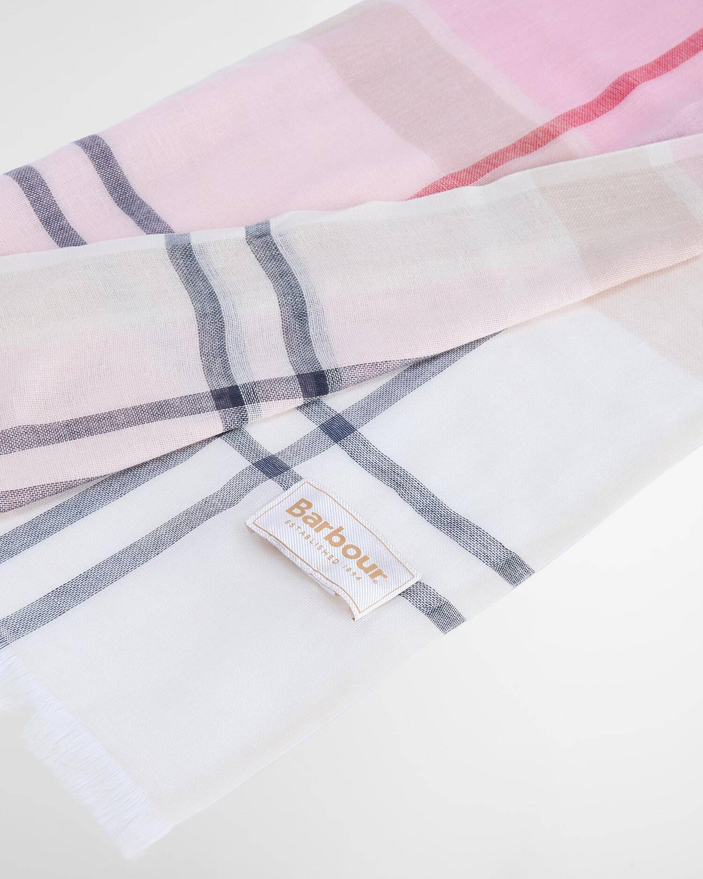 Barbour Abigail Tartan Scarf - Cherry Blossom